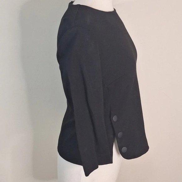 CAbi Utility  3/4 sleeve black top style #3232 SZ S - Picture 6 of 10